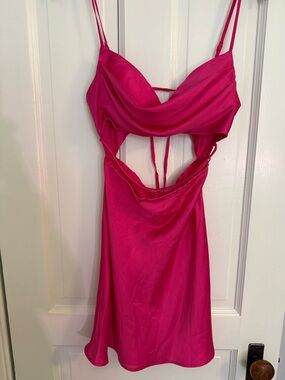 Hot Pink Cutout Slip Dress